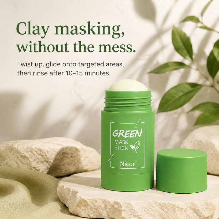 PureClay green tea cleansing mask stick premium product and timing overview