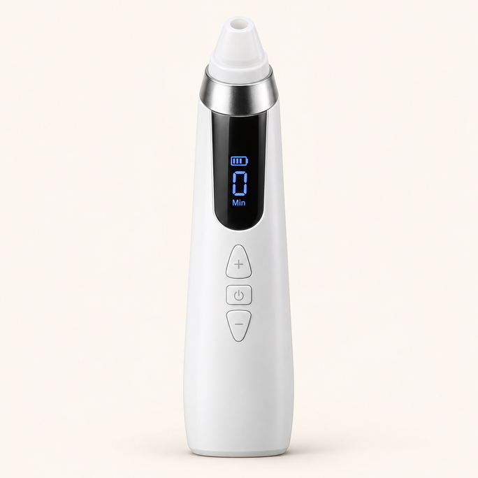 Visual Blackhead Suction Pore Cleaner white device front studio view
